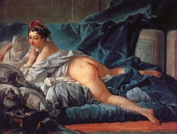  brown Painting - Brown Odalisk Francois Boucher classic Rococo